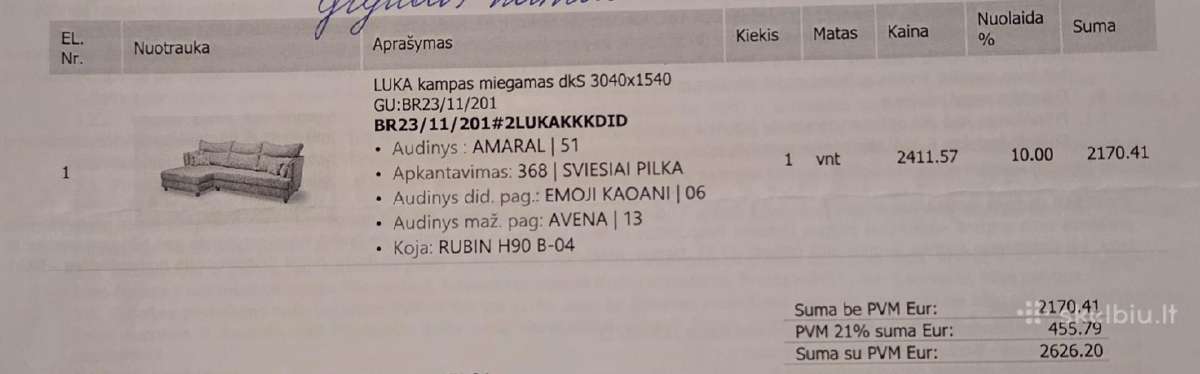 Magrės sofa Luka su miegama dalimi - nuotraukos Nr. 9