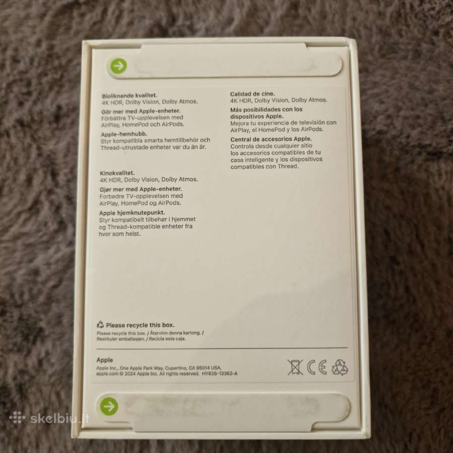 Apple TV 4k, WiFi + Ethernet, 128 GB 250eur - nuotraukos Nr. 2