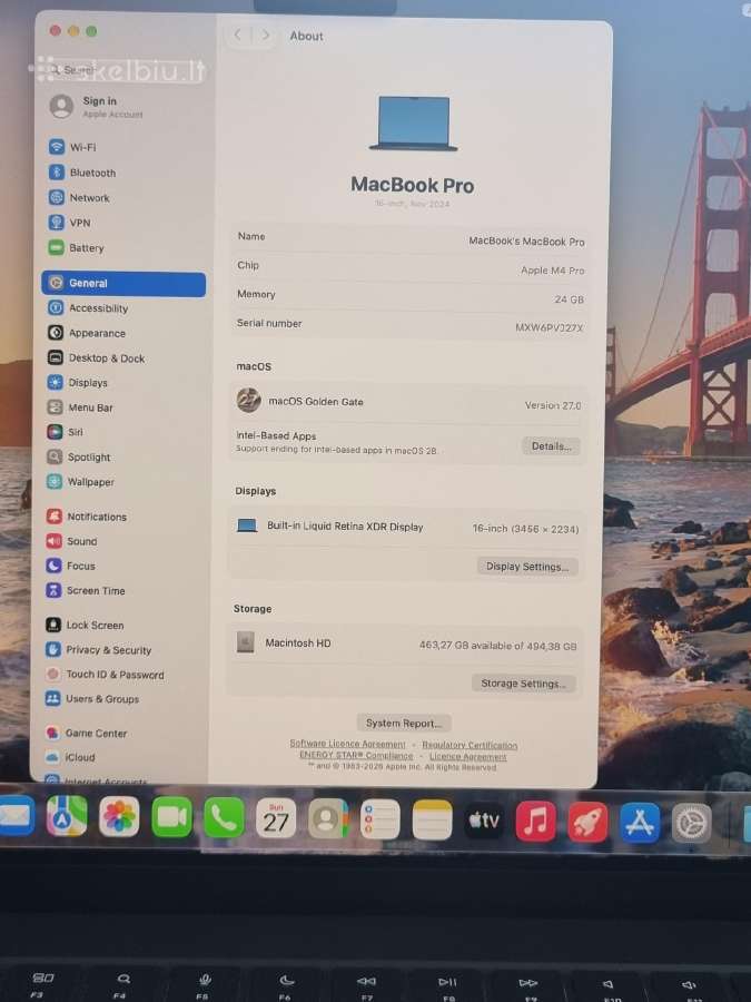 MacBook Pro 16 M4 Pro / 24gb / 512gb - nuotraukos Nr. 10