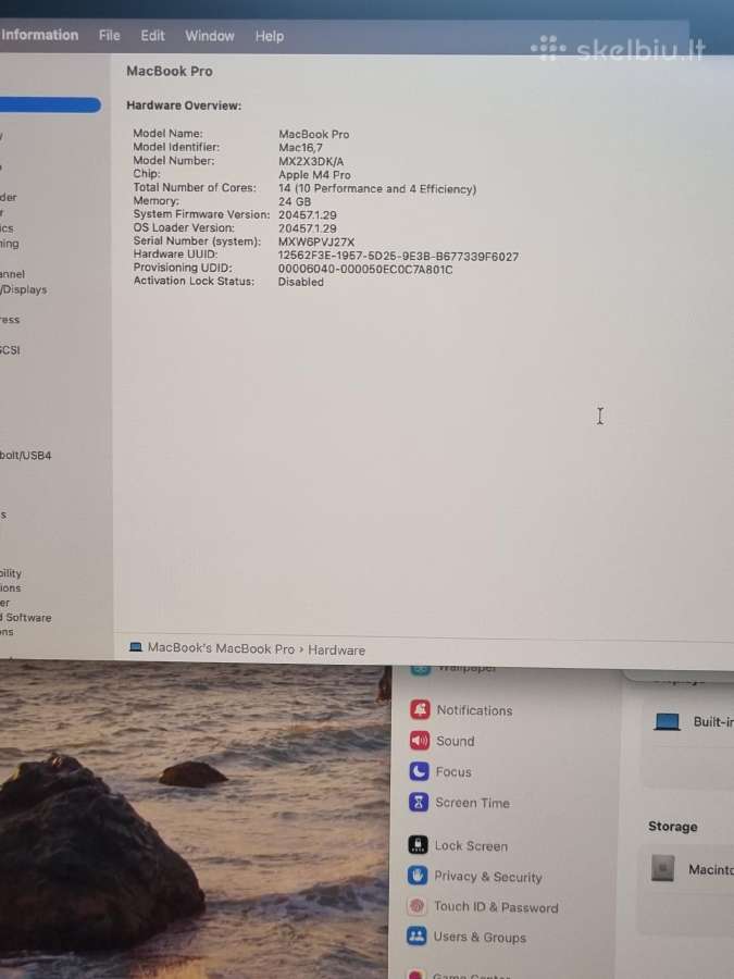MacBook Pro 16 M4 Pro / 24gb / 512gb - nuotraukos Nr. 11