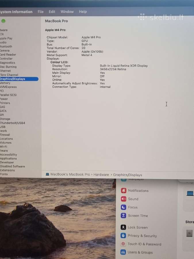 MacBook Pro 16 M4 Pro / 24gb / 512gb - nuotraukos Nr. 12