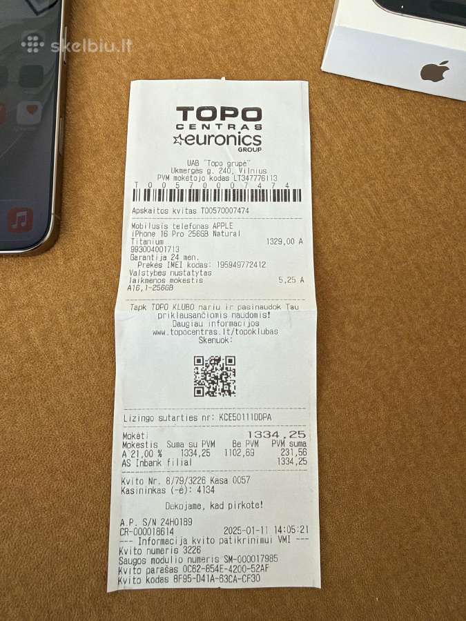 Apple iPhone 16 Pro, 256gb Natural Titanium - nuotraukos Nr. 11