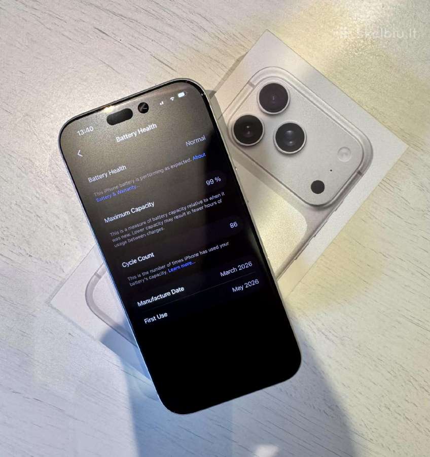 Iphone17 Pro 256 GB 99% baterija Tele2 garantija - nuotraukos Nr. 10
