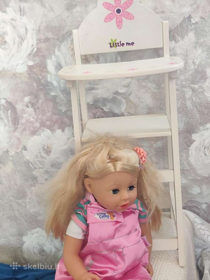 Medinė kėdutė su didele lėlė,baby born lėlės - nuotraukos Nr. 3