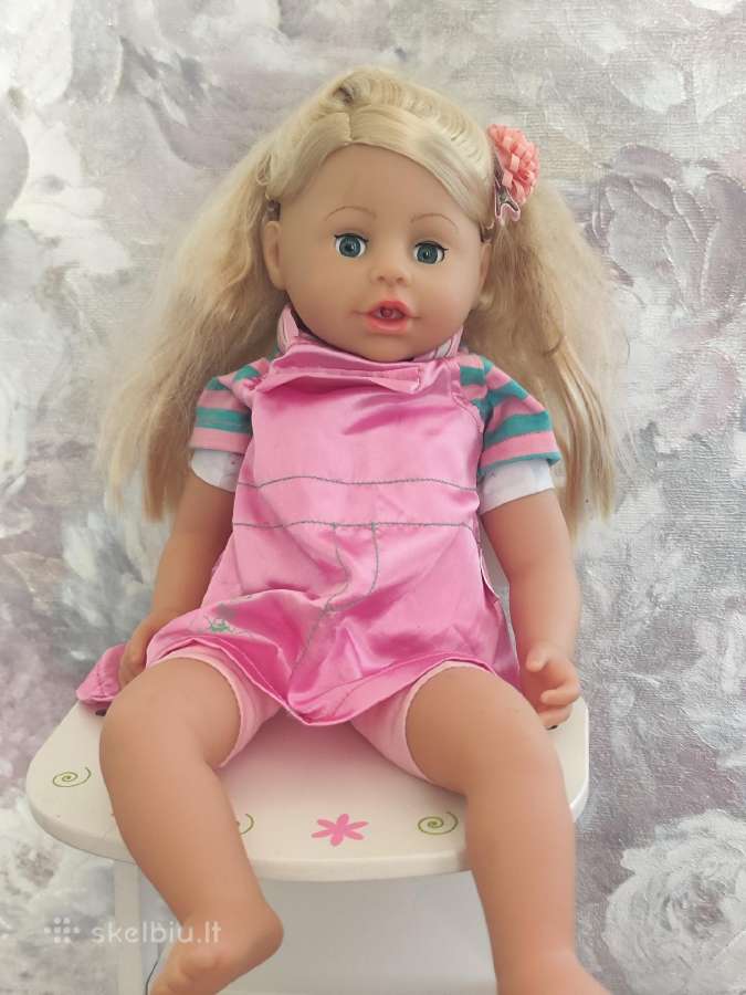 Medinė kėdutė su didele lėlė,baby born lėlės - nuotraukos Nr. 7