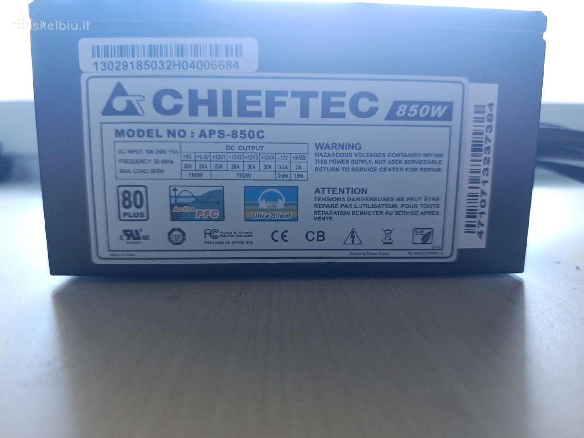 Chieftec Aps-850c 850w maitinimo blokas - nuotraukos Nr. 2