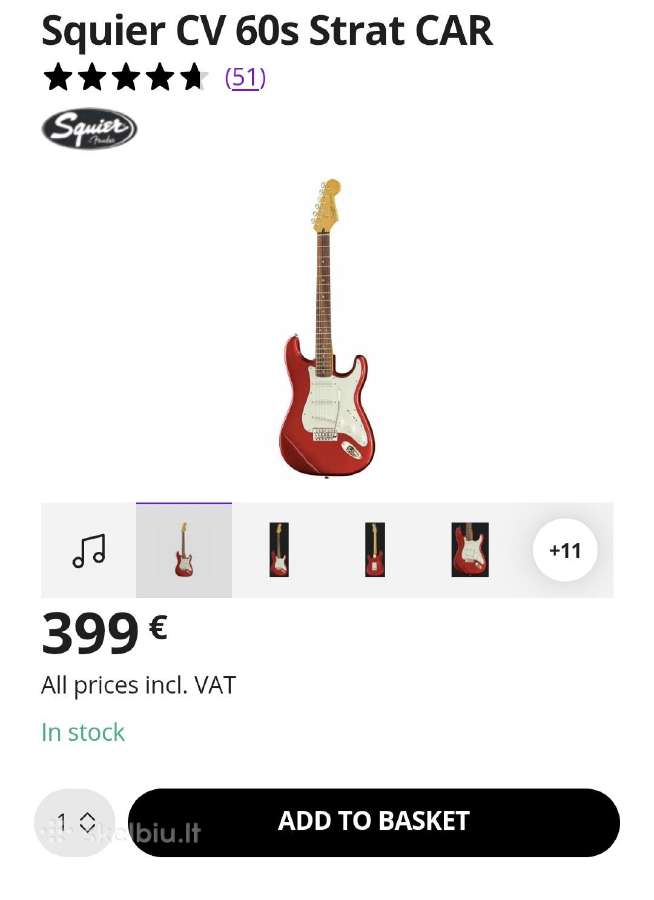Elektrinė gitara Squier Classic Vibe 60s Str. - nuotraukos Nr. 7