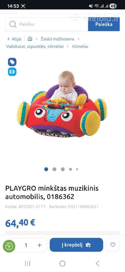 Playgro minkštas muzikinis automobilis - nuotraukos Nr. 4