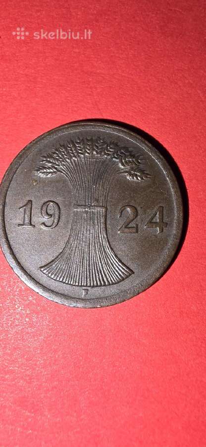 Vokietija 2 pfeningai 1924 F - nuotraukos Nr. 2