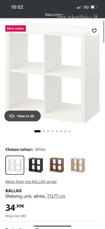 Balta Kallax Ikea spintelė - nuotraukos Nr. 4