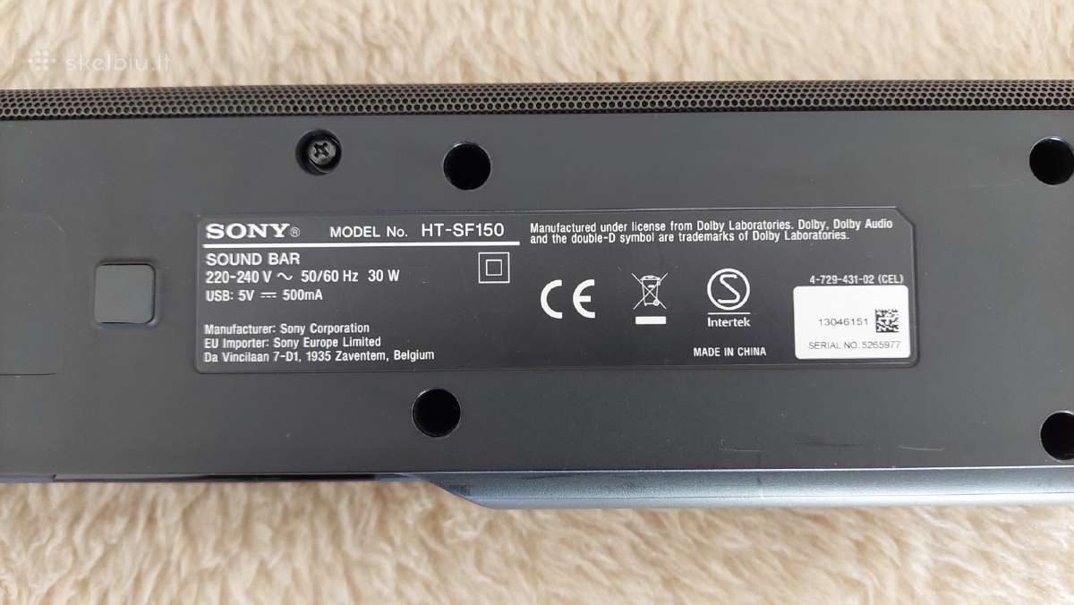 Sony Ht-sf150 soundbar - nuotraukos Nr. 3