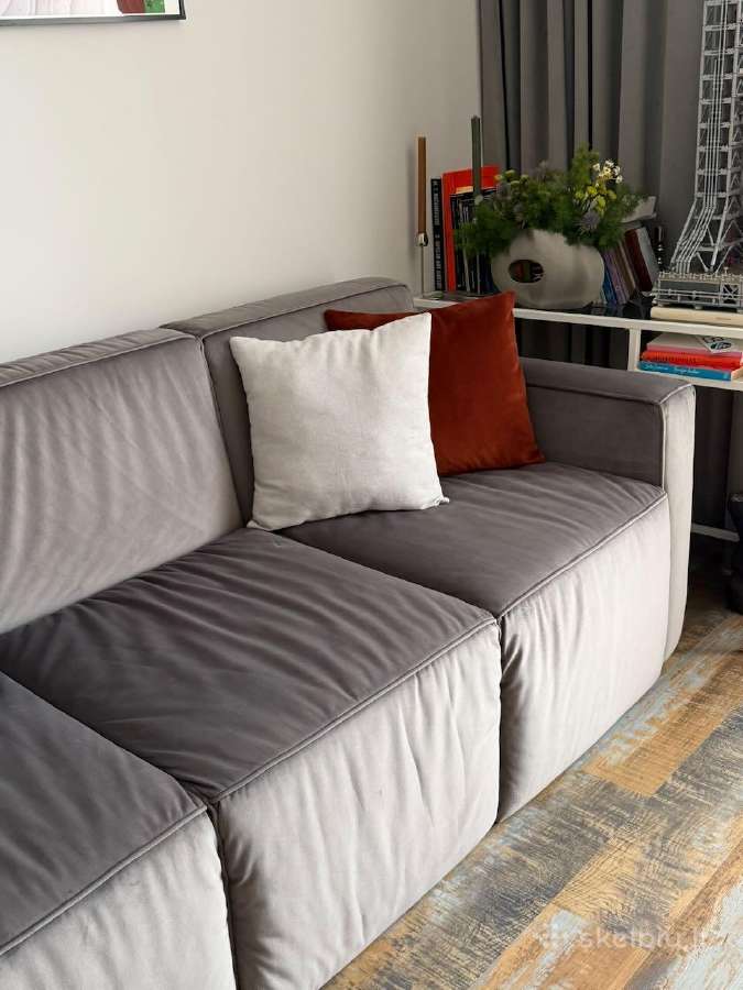 Mažai naudota pilka trivietė sofa - nuotraukos Nr. 6