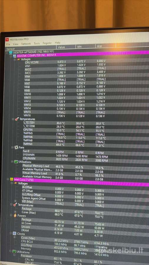 Asus B85m-k+i7-4790+ 16 GB RAM - nuotraukos Nr. 4