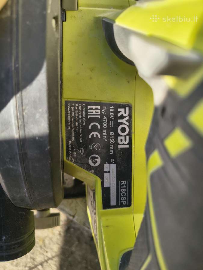 Ryobi akumuliatorinis pjūklas - nuotraukos Nr. 2