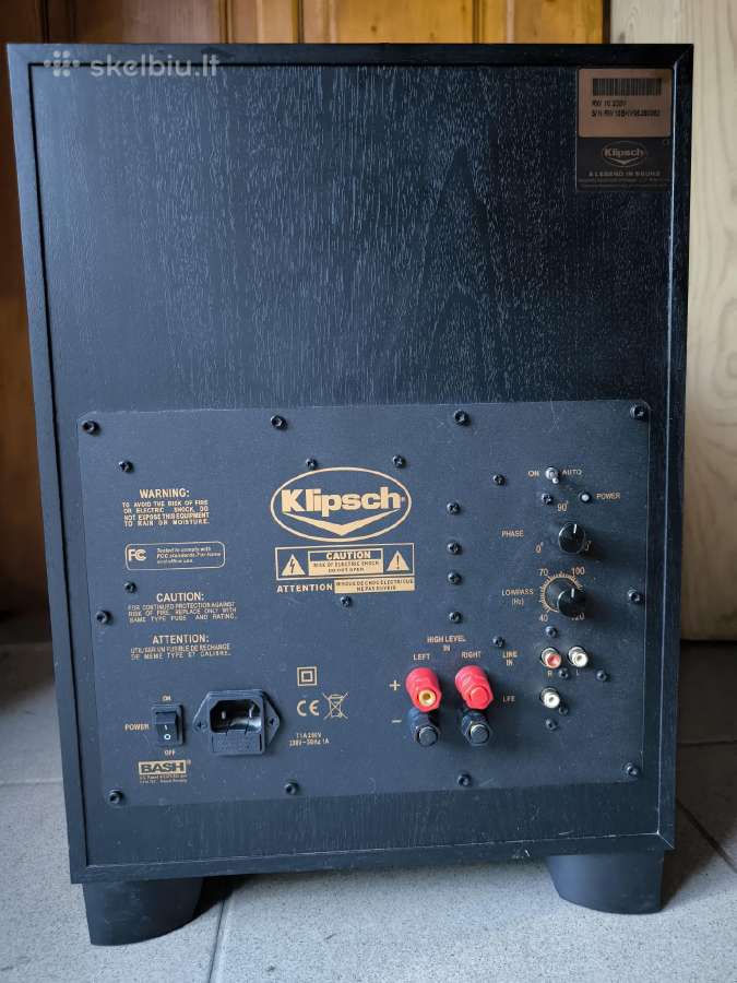 Klipsch Sw-10 žemų dažnių kolonėlė - nuotraukos Nr. 3