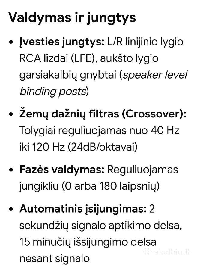 Klipsch Sw-10 žemų dažnių kolonėlė - nuotraukos Nr. 7