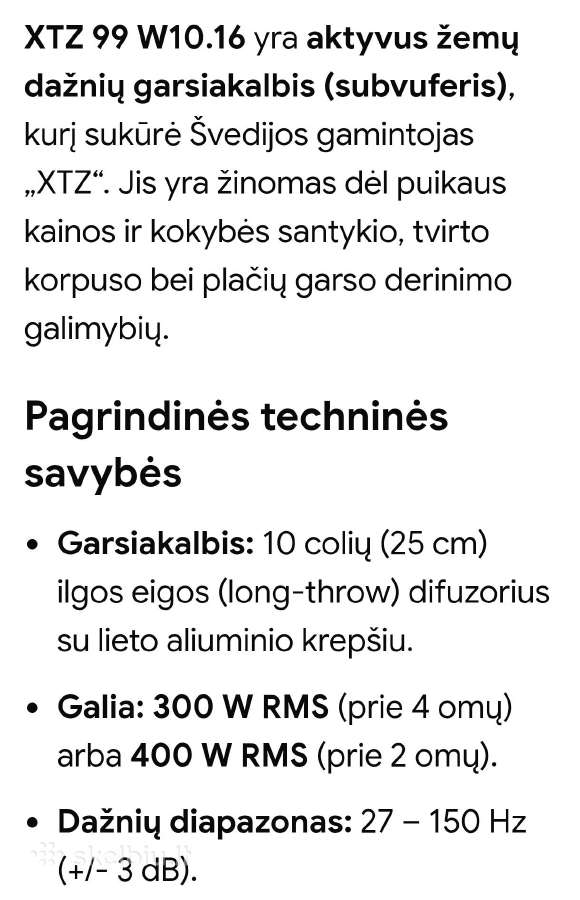 Klipsch Sw-10 žemų dažnių kolonėlė - nuotraukos Nr. 18