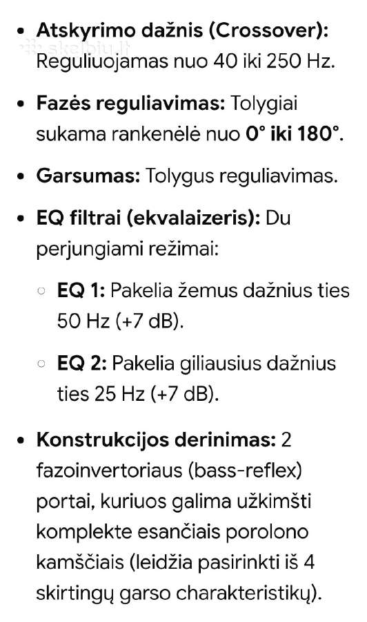 Klipsch Sw-10 žemų dažnių kolonėlė - nuotraukos Nr. 20
