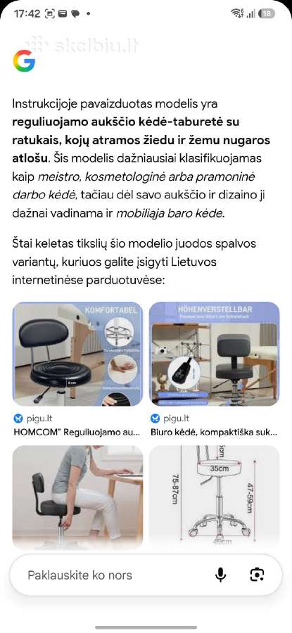 Reguliuojamo aukščio baro kėdes 2 vnt - nuotraukos Nr. 5