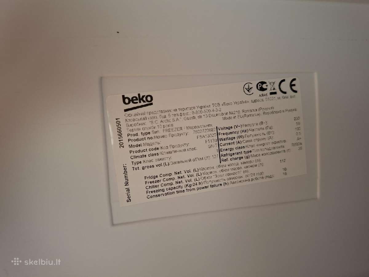 Šaldiklis Beko Fsa13020 - nuotraukos Nr. 4