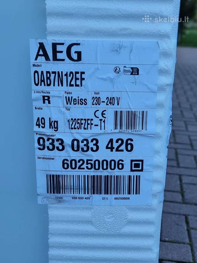 Naujas Aeg Oab7n12fe , 122 cm, aukščio+ garantija - nuotraukos Nr. 2
