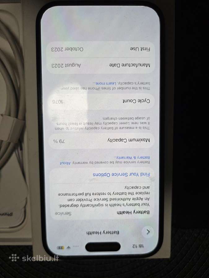 iPhone 15 black 128gb - nuotraukos Nr. 3