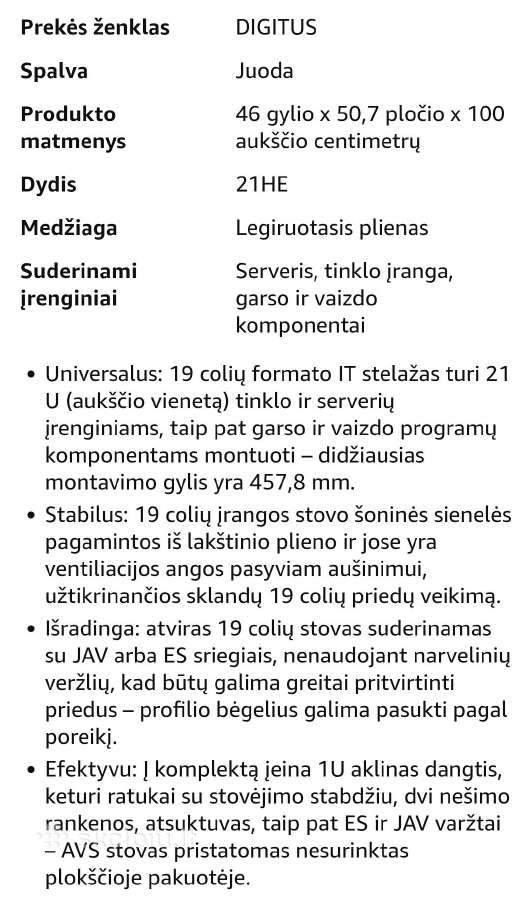 Digitus universalus 19 coliu įrangos stovas - nuotraukos Nr. 5
