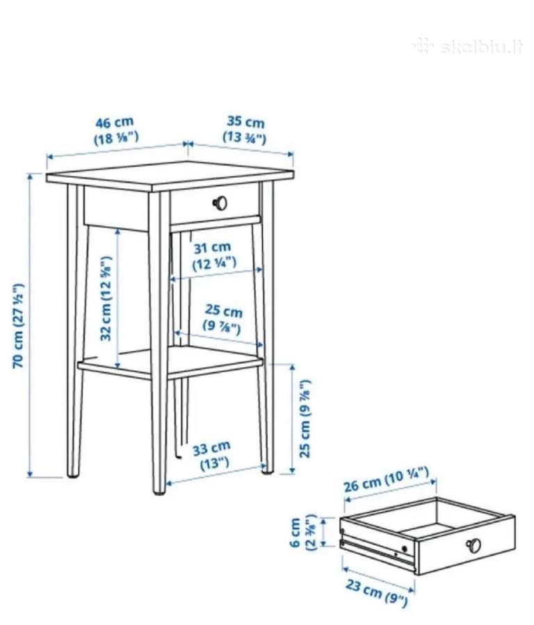 Hemnes naktinis staliukas - nuotraukos Nr. 2