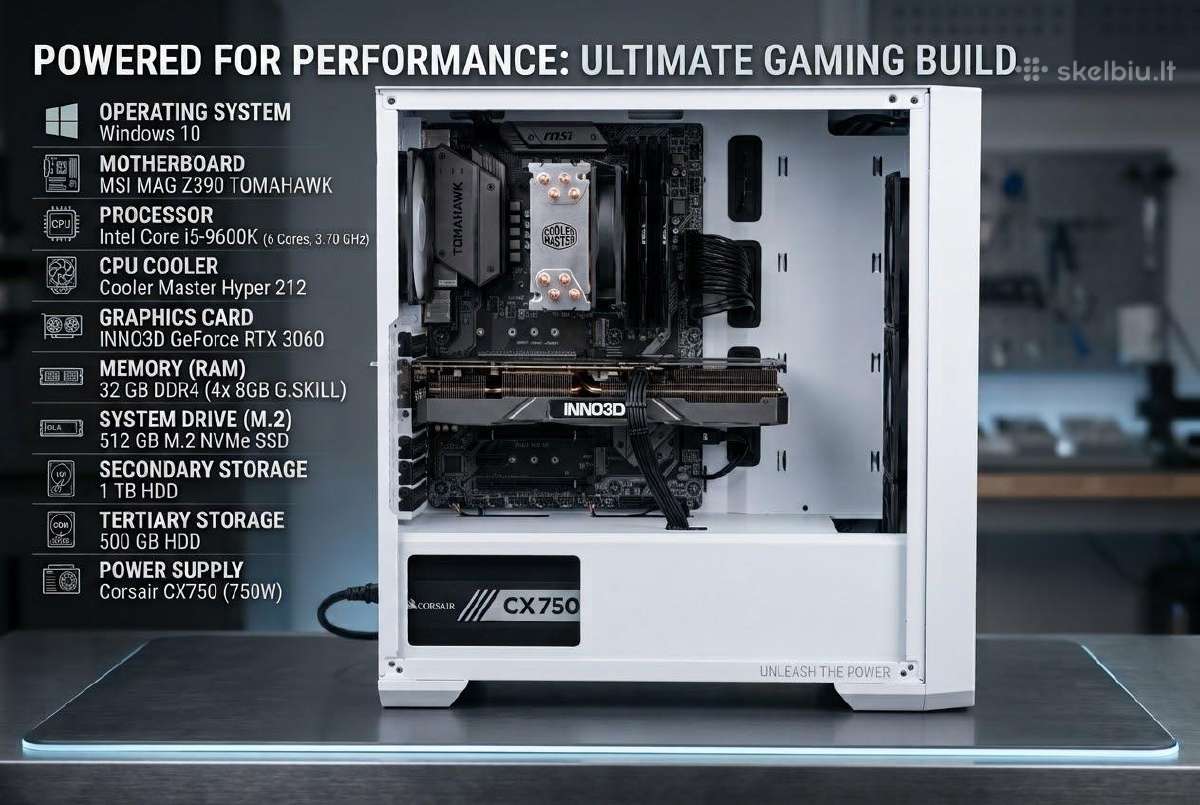 Užturbintas Pc Rtx 3060 12gb / 32gb RAM / i5-9600k - nuotraukos Nr. 2