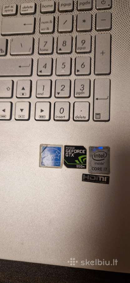 Asus N751j (17.3") i7 Gtx 950m 480gb SSD D - nuotraukos Nr. 4