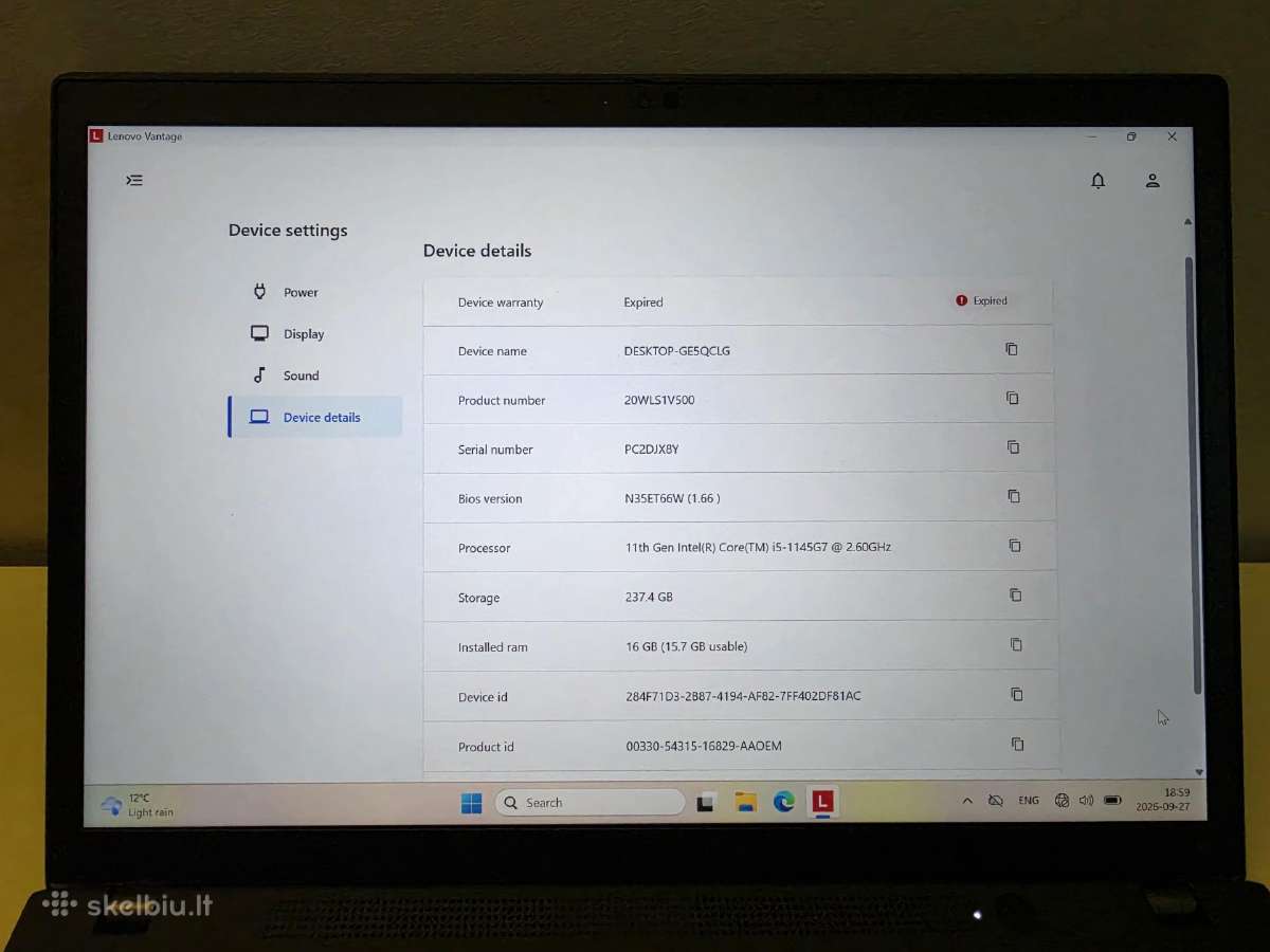 Lenovo Thinkpad X13 Gen 2 – i5-1145g7 / 16gb RAM / - nuotraukos Nr. 6