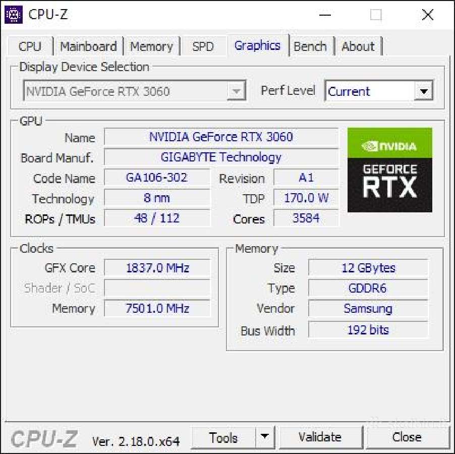 Gigabyte Geforce Rtx 3060 Gaming Oc 12gb Rev.2.0 - nuotraukos Nr. 12