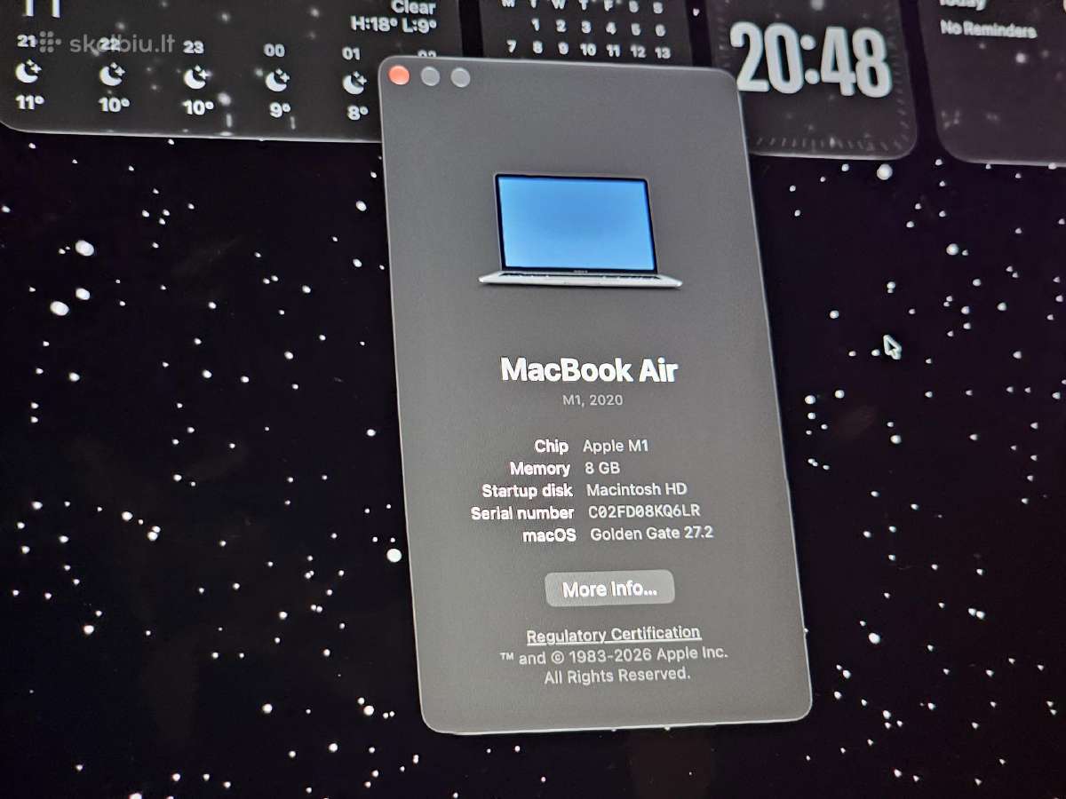 MacBook Air 13" M1 8gb / 256gb - nuotraukos Nr. 14