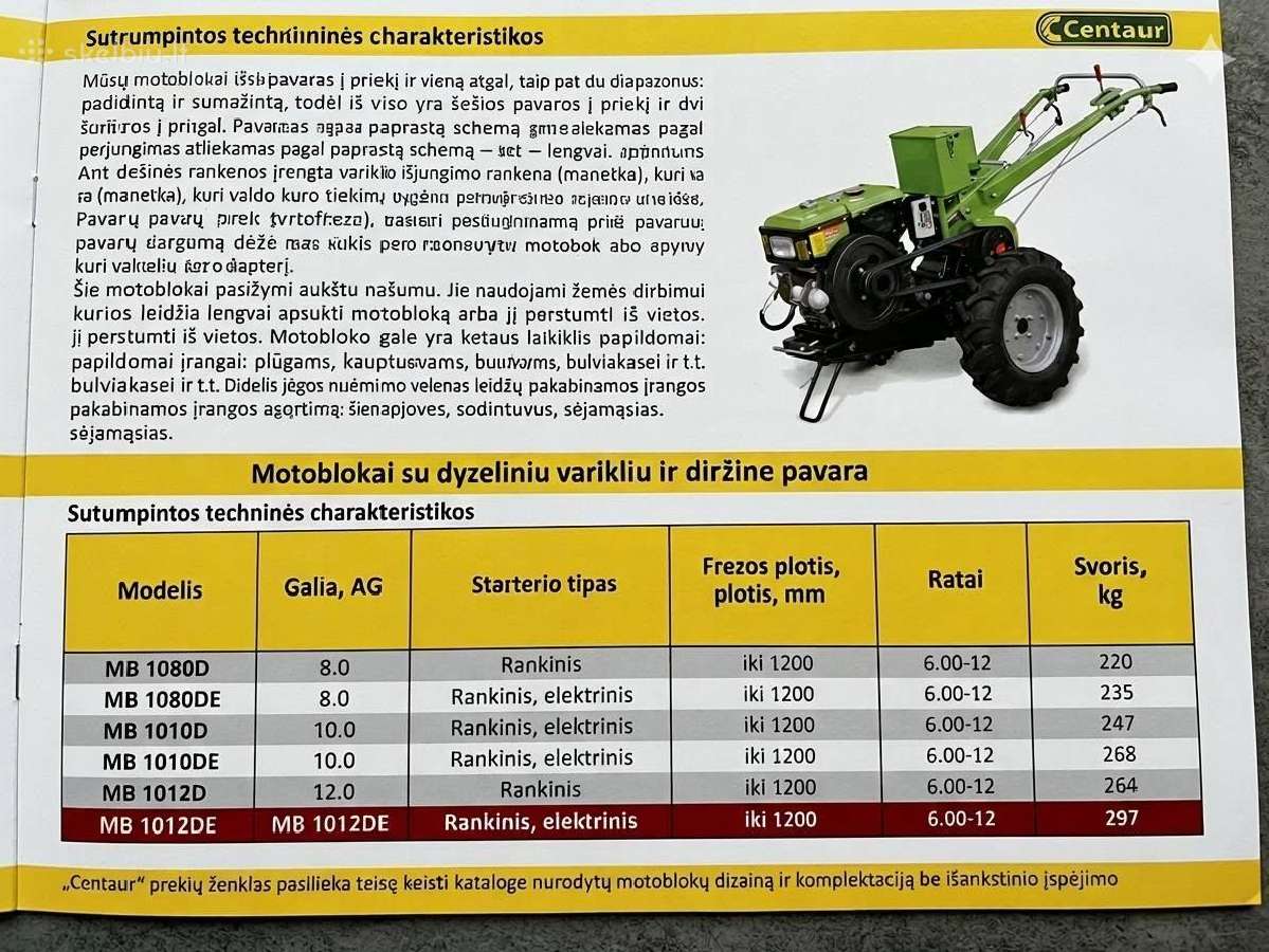 Praktiškai naujas sunkusis motoblokas Мб 1012де - nuotraukos Nr. 2