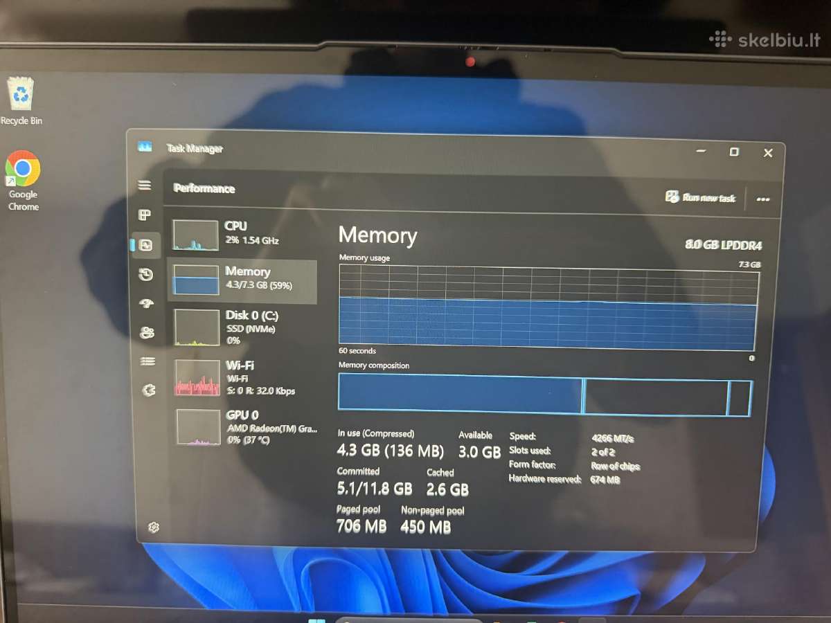 Lenovo Ideapad Flex 5 Ryzen 5 5500u 512gb - nuotraukos Nr. 9
