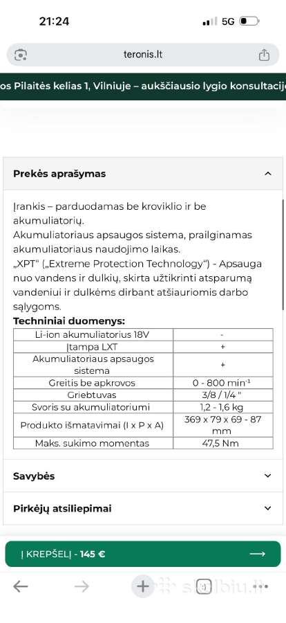 Makita Dwr180z Akumuliatorinė terkšlė - nuotraukos Nr. 2