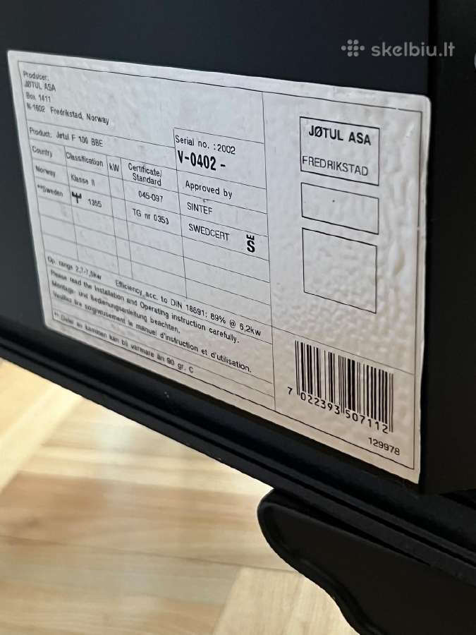 Jotul F100 zinys-krosnele - nuotraukos Nr. 11