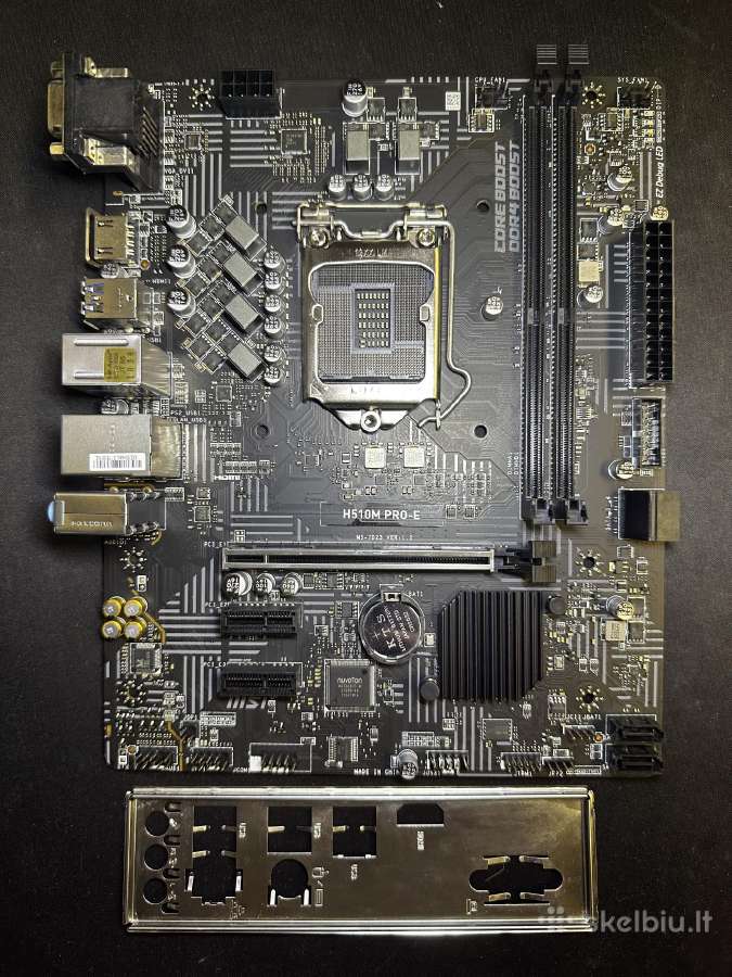 Msi H510m Pro-e Lga1200 Ddr4 M.2 I/o Shiel - nuotraukos Nr. 3