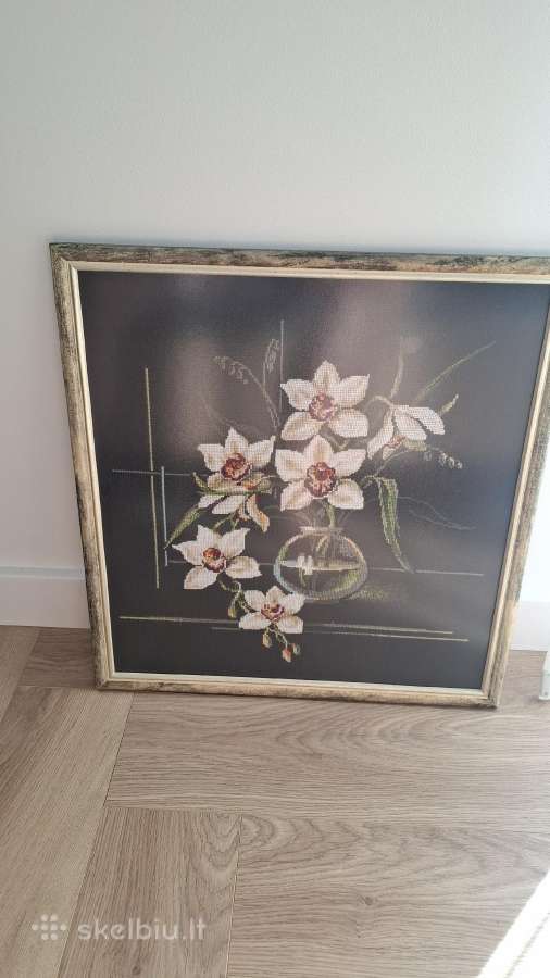Siuvinėtas paveikslas "Baltosios orchidėjos" - nuotraukos Nr. 2
