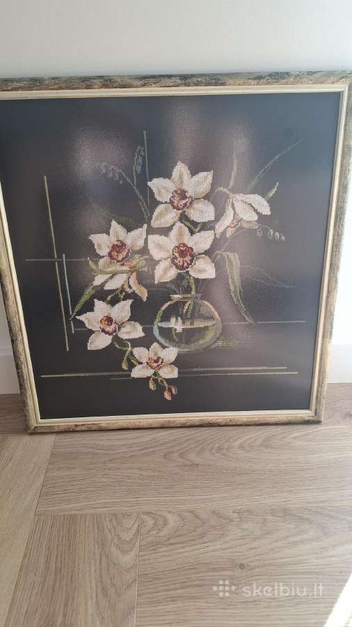 Siuvinėtas paveikslas "Baltosios orchidėjos" - nuotraukos Nr. 4