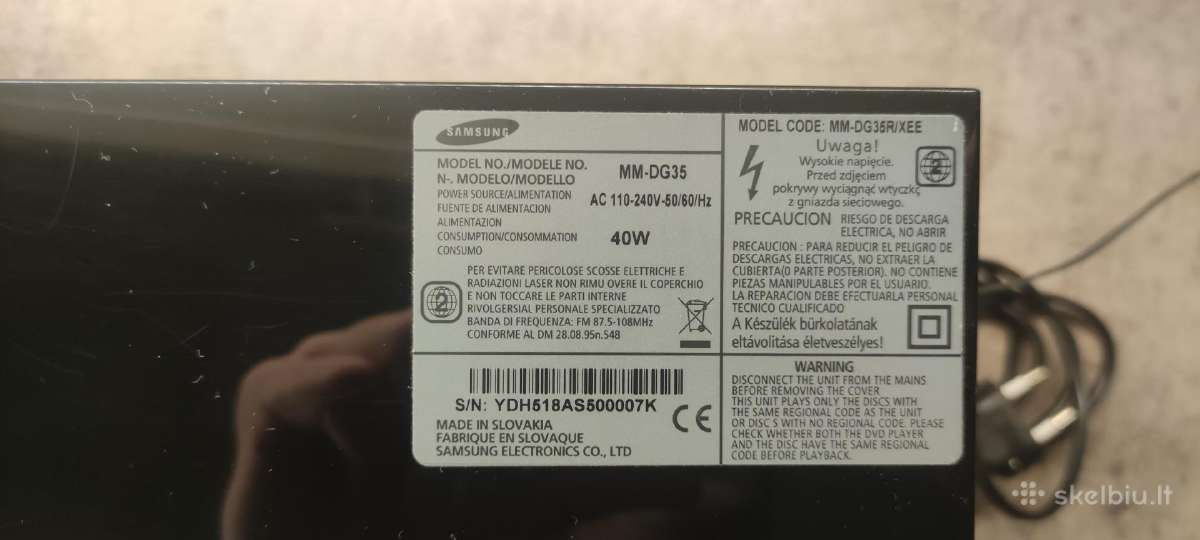 Samsung Mm-dg35 audio sistema - nuotraukos Nr. 5