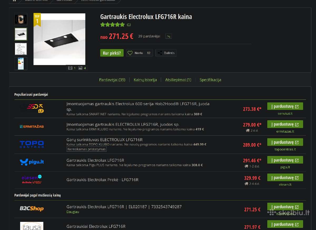 Integruojamas garų rinktuvas Electrolux Yfg716r - nuotraukos Nr. 4