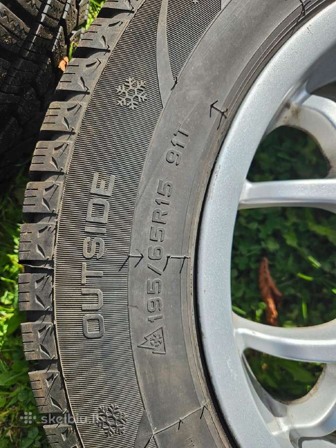Ratlankiai r15 4x100 su padangomis 195/65 - nuotraukos Nr. 3