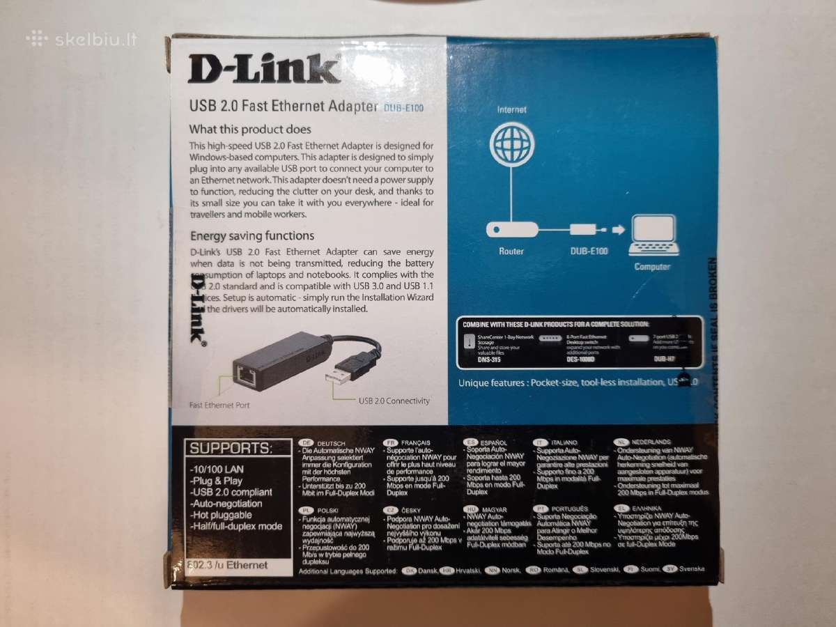 D-link Usb 2.0 Fast Ethernet Adapter - nuotraukos Nr. 2