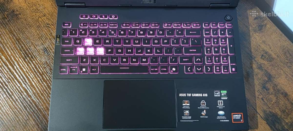 Asus Tuf Gaming A16 R7, Rtx 5070, 32gb RAM, Naujas - nuotraukos Nr. 5