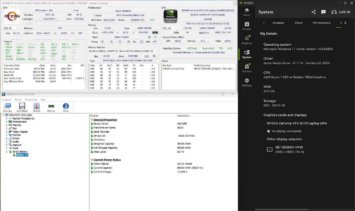 Asus Tuf Gaming A16 R7, Rtx 5070, 32gb RAM, Naujas - nuotraukos Nr. 8