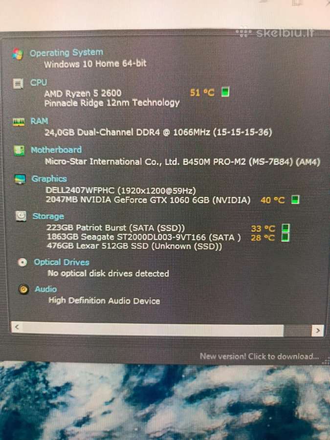 Žaidimų kompiuteris Ryzen 5 2600 / Gtx 1060 6gb - nuotraukos Nr. 4