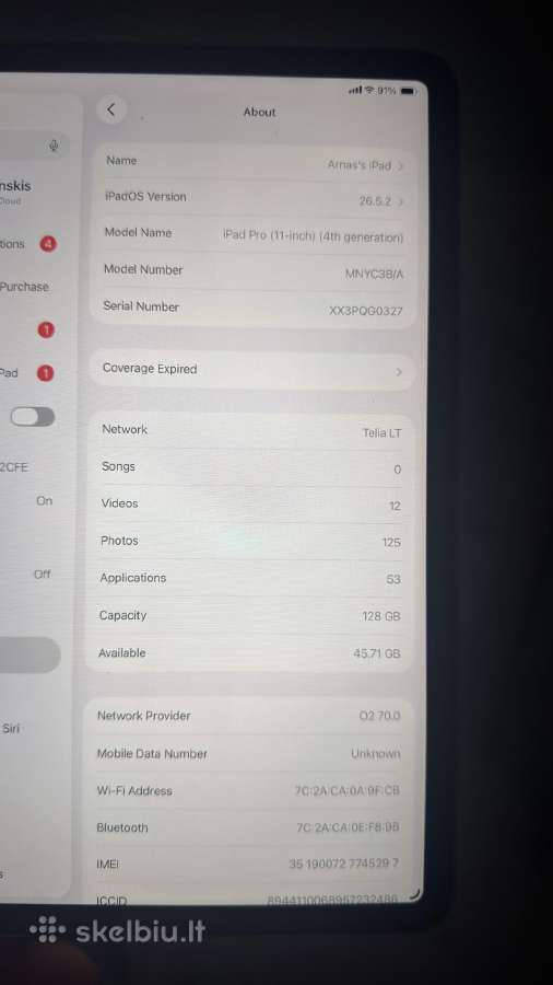 iPad Pro 11 M2 128gb Cellular - 4th Gen - nuotraukos Nr. 3