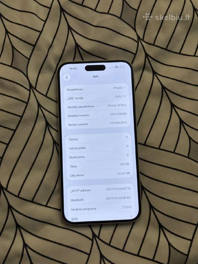 iPhone 16 Plus 128gb - nuotraukos Nr. 7
