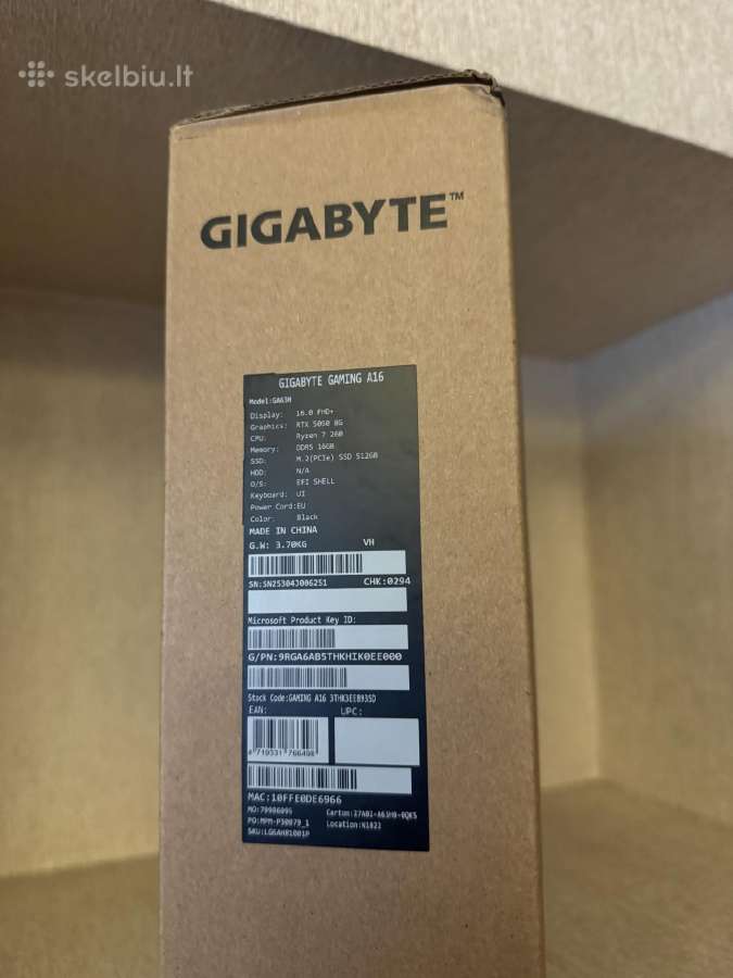 Gigabyte Gaming A16 – Naujas - nuotraukos Nr. 2